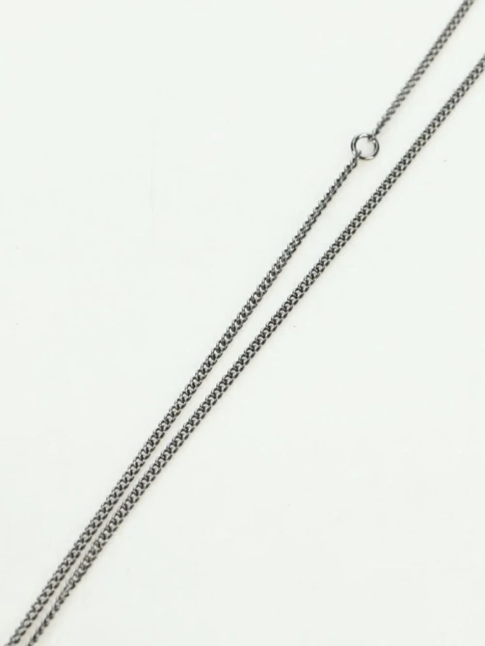 CHANEL COCO Mark Necklace metal Silver CC Auth 175104M